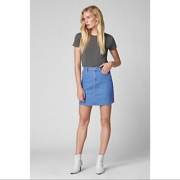BLANKNYC Dresses & Skirts - NEW BLANKNYC Skirt Size 27 Women's Denim High Rise Cutoff Blue Mini MSRP $88